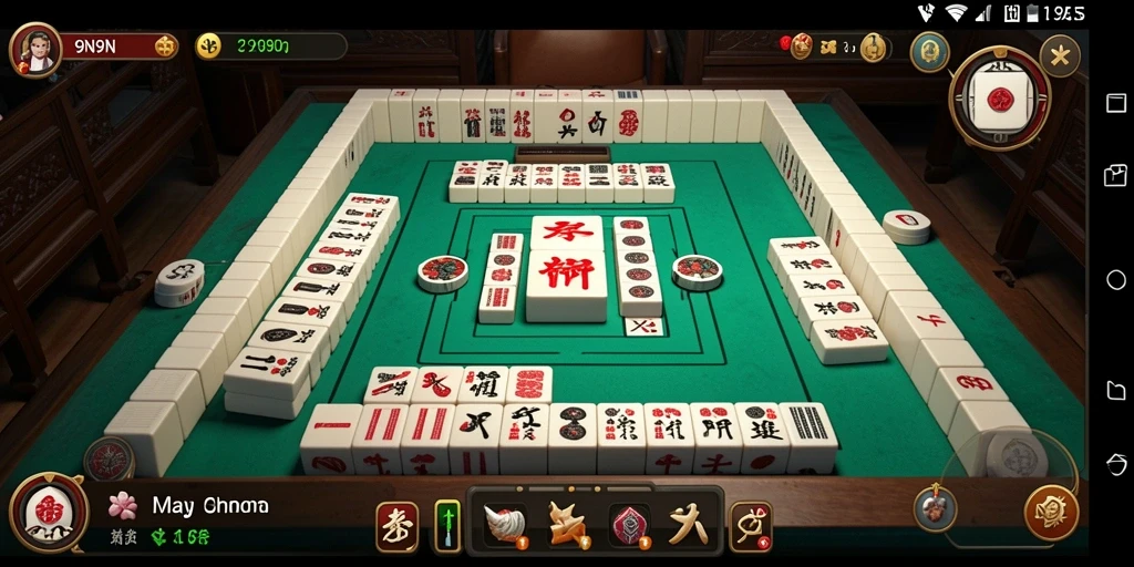 Tampilan gameplay seru dari 9N9N dalam permainan Mahjong.