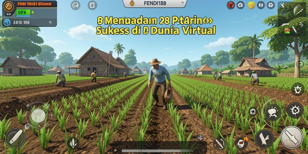 Tampilan gameplay FENDI188 yang menampilkan aktivitas bertani yang menarik.