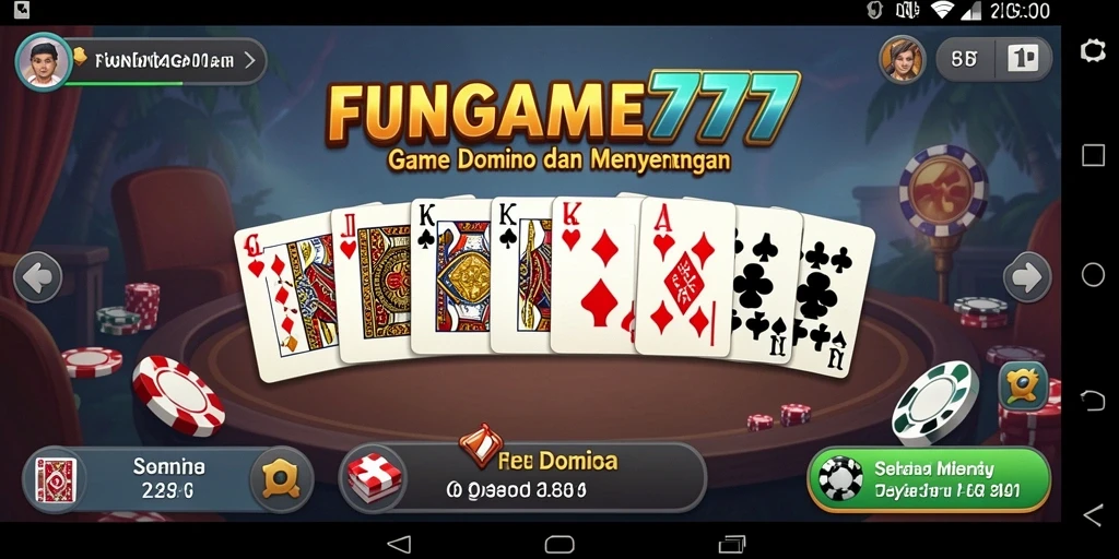 Tampilan gameplay seru di FUNGAME777 saat bermain Domino.