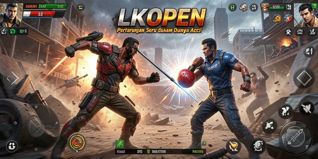 Tampilan menegangkan dari gameplay LKOPEN saat pertarungan berlangsung.