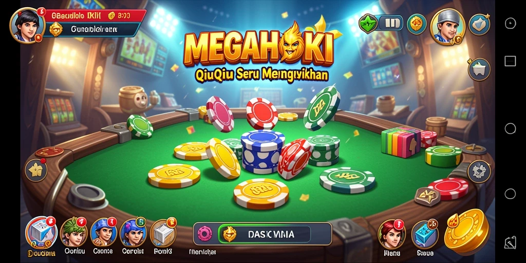 Tampilan gameplay QiuQiu yang seru dan dinamis.