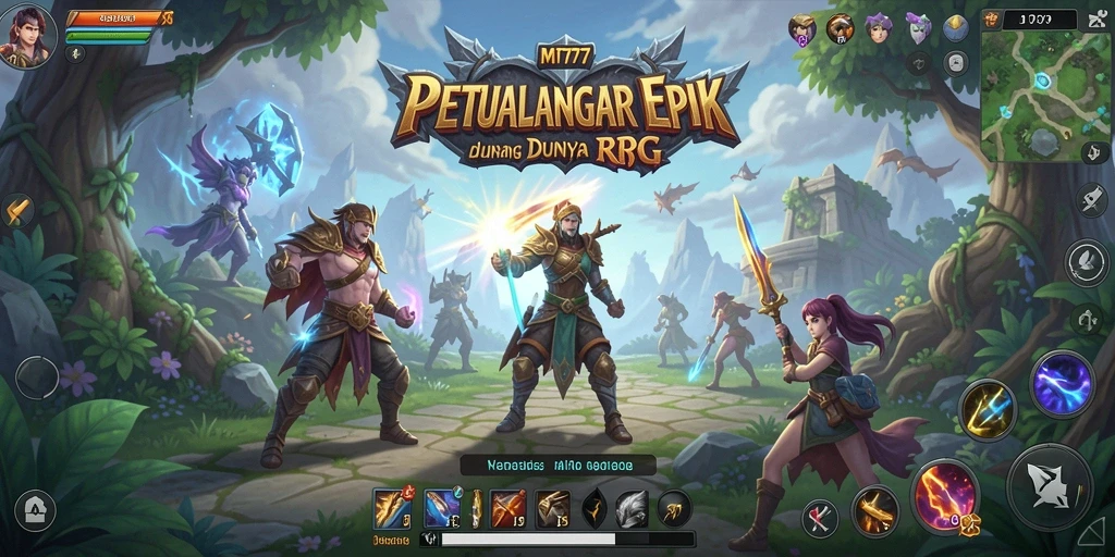 Tampilan utama gameplay MT777 dengan pertempuran RPG yang seru.