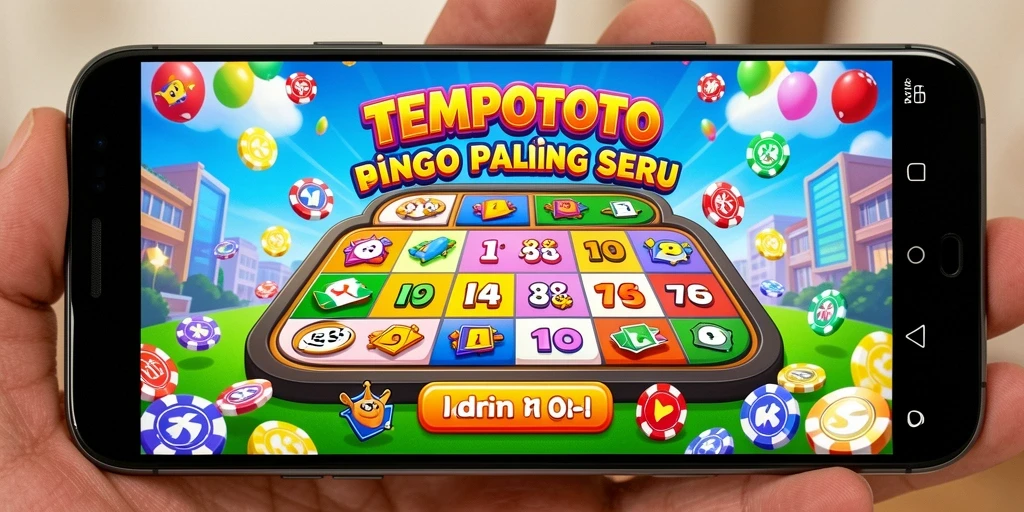 Tampilan gameplay seru di TEMPOTOTO dengan kartu Bingo yang menarik.